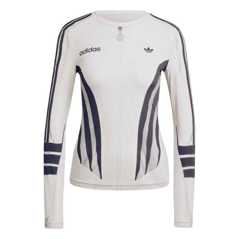 Adidas Womens/Ladies Atlanta Printed Full Zip Long-Sleeved T-Shirt / Cloud White